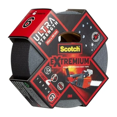Imagen de Scotch Extremium Ultra Cinta Americana de Altas Prestaciones, 25 m x 48 mm Alta Resistencia, Adherencia Instantánea, Reparaciones Duraderas Fácil Rasgar a Mano