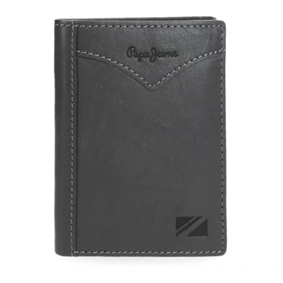 Imagen de Pepe Jeans Jacket Cartera Vertical con Monedero Gris 8,5x11,5x1 cms Piel by Joumma Bags
