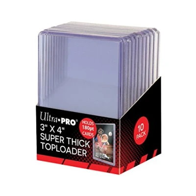 Imagen de Ultra Pro Cargadores Superiores de 3 x 4 Pulgadas súper Gruesos 180PT (10 Unidades), Accesorios, Transparente, Inch