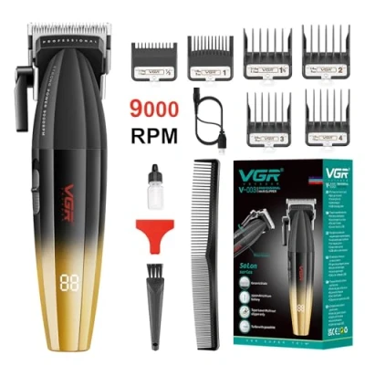 Imagen de VGR Fresh Fade Cortadora de Pelo, Cortapelo Profesional, Recargable con y sin cable pantalla LED
