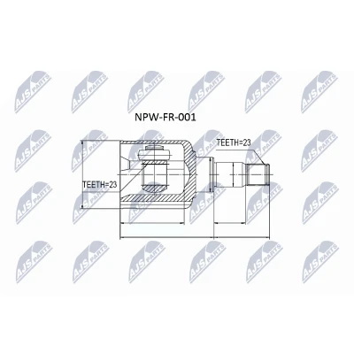 Imagen de NTY NPW FR 001 Junta Homocinética Caja de cambios manual Eje delantero, izquierda, lado engranaje FORD: Focus 2, 2 Limousine, C Max
