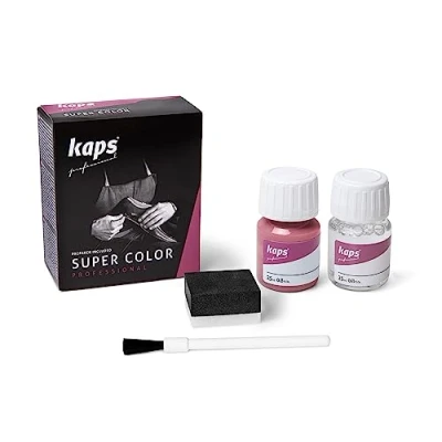 Imagen de Kaps Tinte con Imprimación para Zapatos Y Bolsos Textiles de Cuero Natural Sintético, Super Color And Preparer, 70 Colores (160 rosa)