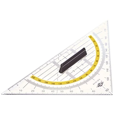 Imagen de Wedo 0526 Escuadra de geometría con mango, 160 mm, transparente