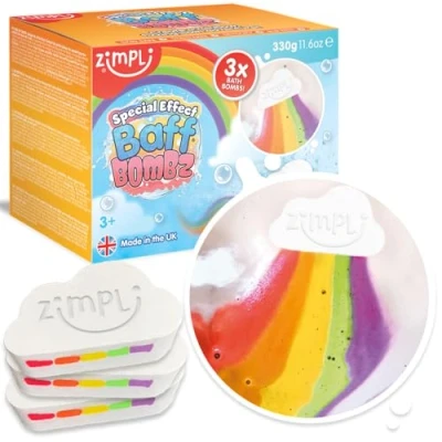 Imagen de Simba Toys 3 x Large Cloud Rainbow Bath Bombs from Zimpli Kids, Special Effect for Children, Children&#039;s Birthday Gift, Vegan Friendly and Cruelty Free