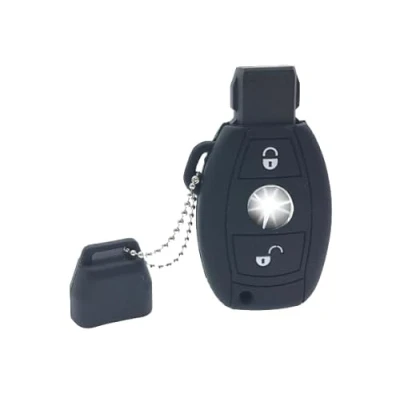Imagen de Nordecco Funda protectora de silicona compatible con Mercedes Modelo A B G CLA GLA VITO W176 W246 AMG, 2 botones, copa superior, llavero (negro)