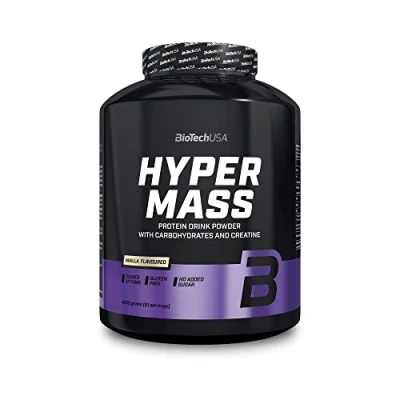 Imagen de BioTechUSA Hyper Mass Gainer con Carbohidratos y Mezcla de Proteínas Creatina Micronizada Sin Gluten, 4 kg, Vainilla