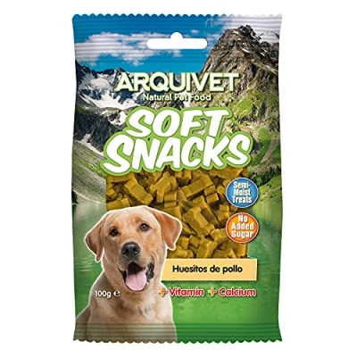 Imagen de ARQUIVET Soft Snacks para Perro Huesitos Pollo Pack 14 x 100 g Naturales Perros de Todas Las Razas Premios, recompensas, chuches