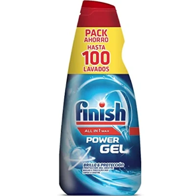 Imagen de Finish All in 1 Max Power Gel Brillo &amp; Protección Detergente para el Lavavajilla, 2 unidades 100 lavados