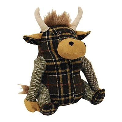 Imagen de Riva Home Paoletti Highland Cow Doorstop Peso Pesado De Arena Llenado 100% Polyester 22 X 24 15 Cm (9&quot; 9&quot; 6&quot; Pulgadas) Diseñado En El Reino Unido, poliéster, marrón, One Size