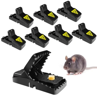 Imagen de Tekenewbse 8 Piezas Trampa Ratas, Reutilizable Trampas para Ratones, Profesional Ratas Grandes, Robusta Potente y Eficaz Lavable, Ratones Interiores Exteriores