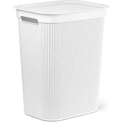 Imagen de Rotho Brisen Colector de Lavado 50 L con Tapa y 2 Asas, Plástico (PP) sin BPA, Blanco, (43.1 x 34.0 52.9 cm)