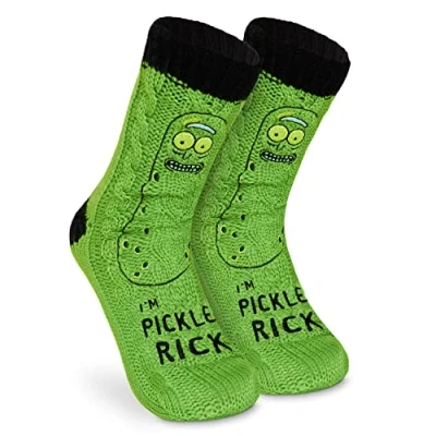 Imagen de Rick and Morty Calcetines Hombre Antideslizantes de Andar por Casa (Negro/Verde)