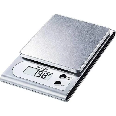 Imagen de Beurer KS 22 Balanza de cocina compacta, medición 3 kg/1 gr, altura nº pantalla 1.5 cm, báscula 2.7 función auto tara, plataforma en acero inoxidable