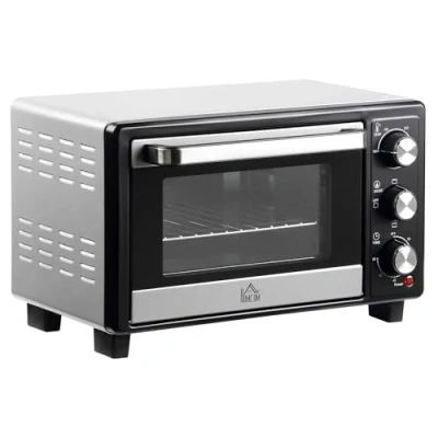 Imagen de HOMCOM Horno Eléctrico de Sobremesa 16L 1400W Portátil Mini con 3 Modos Calor Temperatura hasta 230 ℃ Temporizador Bandeja Horneado y Rejilla 44x32x28,1 cm Plata