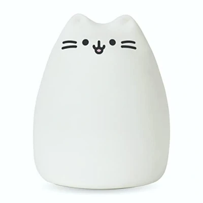 Imagen de innoGIO Luz Nocturna Infantil de Silicona GIOkitty Midi Cambio Color por Contacto (7 Colores LED), Batería 15h, Noche Portátil, Lámpara Quitamiedos, Regalo Niños, Sin BPA (Micro USB incluido)