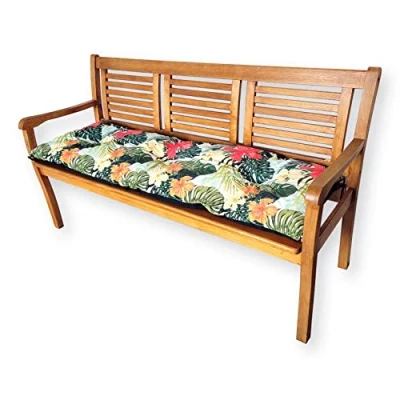 Imagen de 4L Textil cojin Jardin Cojines Exterior para palets Bancos Pallet (120x40 cm, Verde Tropical)