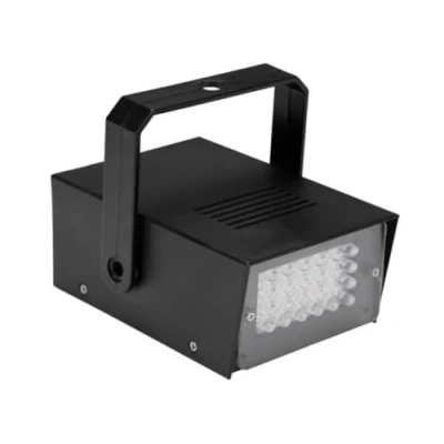 Imagen de HQ Power Potente mini luz estroboscópica con 24 LED blancos, compacta y portátil, ideal para fiestas en casa, frecuencia de destello ajustable, funciona cuatro pilas aa (no incluidas)