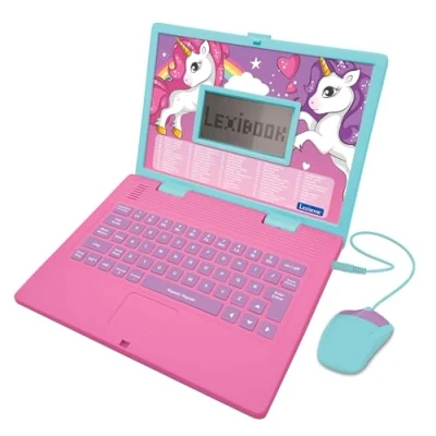 Imagen de Lexibook, Unicornio, Ordenador Educativo y bilingüe en INGLÉS/ESPAÑOL, Juguete para niños con 124 Actividades Aprender, Jugar Escuchar música, Rosa, JC598UNIi2