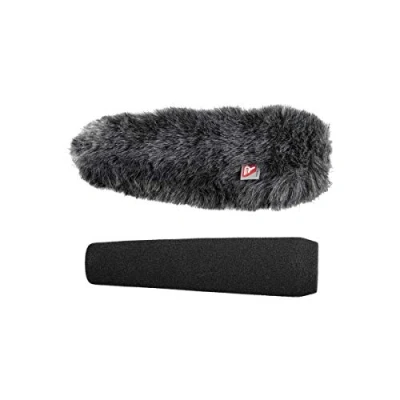 Imagen de Rycote 055210 Revestimiento de espuma y protector viento para micrófonos cañón corto ME66 (18 cm)
