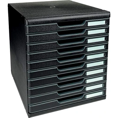 Imagen de Exacompta Ecoblack A4+ Modulo con 10 cajones, color negro