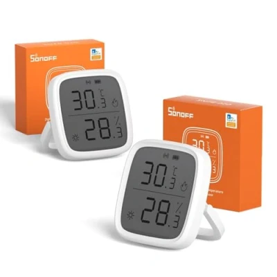 Imagen de SONOFF SNZB 02D ZigBee LCD Sensor Inteligente de Temperatura y Humedad,Termómetro Higrometro Digital para Interior,Compatible Alexa/Google Home,SONOFF Hub Requerido (2PCS)