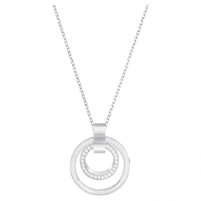 Imagen de Swarovski Collar con Colgantes de Aro Hollow para Mujer, Cristales pavé, Baño Rodio, Colección