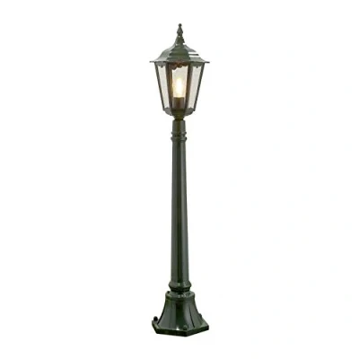 Imagen de Konstsmide Firenze 7215 600 Lámpara de pie en Forma farola (23,5 x 120 23,5 cm, 100 W, IP43, Aluminio Lacado), Color Verde