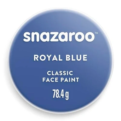 Imagen de Snazaroo Pintura facial y corporal, 75 ml, color azul real, profesional a base de agua, pastilla aquacolor individual para adultos, niños efectos especiales