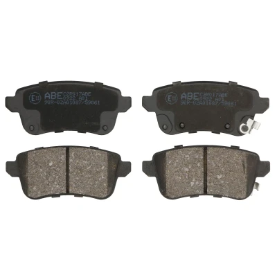 Imagen de ABE C2R017ABE Juego de pastillas freno Eje trasero Low Metallic con avisador acústico desgaste tornillos pinza accesorios
