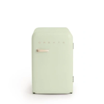 Imagen de CREATE / RETRO FRIDGE 83.5 SAND/Frigorífico verde pastel maneta arena 98W, bajo consumo, 2 estantes, regulador temperatura, botellero, 56x54x84cm