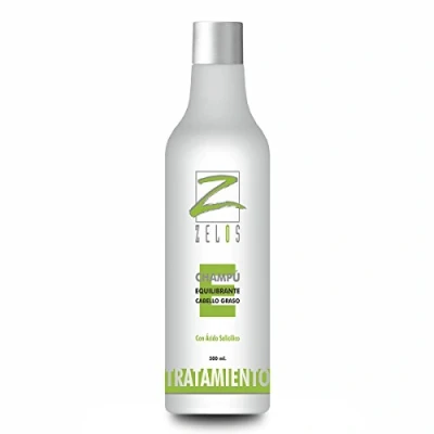 Imagen de Champú Para Pelo Graso Equilibrante 500ml Con Ácido Salicílico Elimina el exceso de grasa en la raíz Controla Ph del Cuero Cabelludo Antigrasa Uso Profesional Zelos