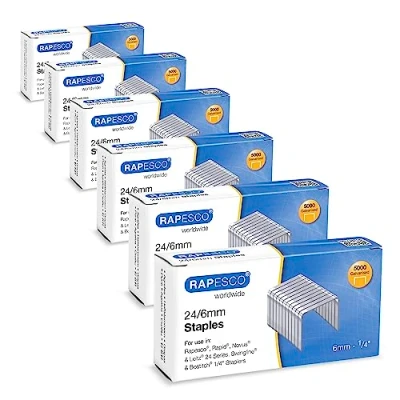 Imagen de Rapesco 1736 Confección Business: Grapas Galvanizadas 24/6mm (No.16), 6 Cajas de 5000