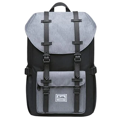 Imagen de KAUKKO Mochila Tipo Casual de Hombre y Mujer para Portátil Escuela, Viajes o Senderismo Mini tamaño Negro Gris
