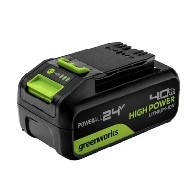 Imagen de Greenworks G24B4HP1100 Batería de Alta Potencia (24 V, 4 Ah, Ion Litio, 24 Recargable, Compatible con Todos los Dispositivos la Serie Tools V), 2 años garantía