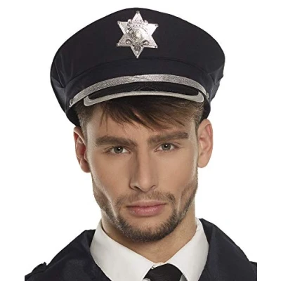 Imagen de Boland 97049 Gorra de policía, tocado, sombrero, sheriff, ayudante del accesorio disfraz, carnaval, fiesta temática, JGA