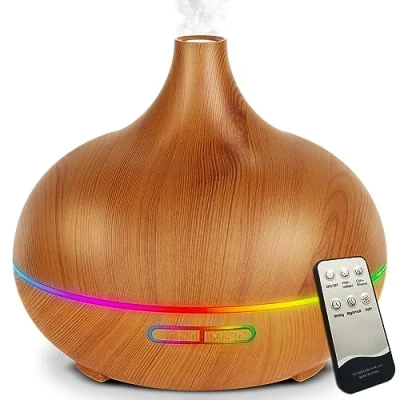 Imagen de Taucam difusor de Aroma, 550ml aceites Esenciales, aromaterapia, sin BPA FA, humidificador ultrasónico con 7 Colores luz LED
