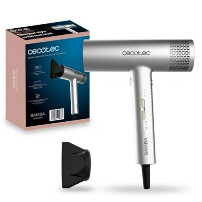 Imagen de Cecotec Secador de Pelo con Motor Digital Bamba IoniCare RockStar Aluminum. 2000W, 105000rpm, Tecnología Iones, 3 Velocidades y 4 Temperaturas, Incluye Boquilla Precisión
