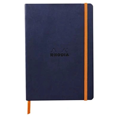 Imagen de Rhodia 117378C Cuaderno flexible A5 (14,8 x 21 cm, 160 páginas, papel Clairefontaine marfil 90 g/m2, cierre elástico, cobertura de piel sintética rodiarama