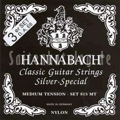 Imagen de Hannabach Cuerdas Para Guitarra Clasica Serie 815 Medium Tension Plateado Especial, Juego Graves 10X E6/Mi6, A5/La5 And 13X D4/Re4