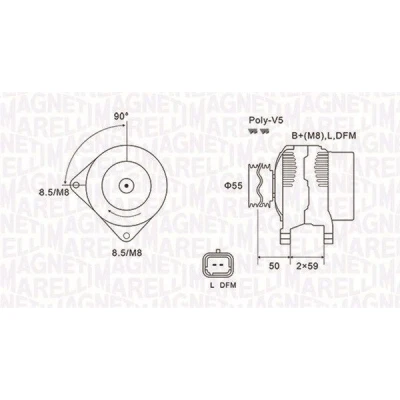 Imagen de MAGNETI MARELLI 063731823010 Alternador 14V 150A RENAULT: CLIO 2, MEGANE GRAND SCENIC 2