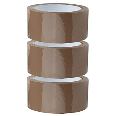Imagen de Crimson Starfish 3 rollos de cinta embalaje para paquetes embalaje, cajas, franqueo, mudanzas, paquete adhesivo y Esenciales mudarse Marrón 48mm x 66m