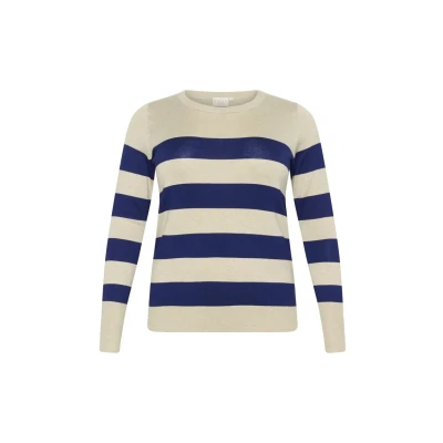 Imagen de Kaffe Curve Striped Jersey de punto, Mujer, Talla: 52/54, Blue feather gray mel stripe