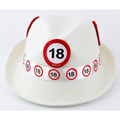 Imagen de Folat Sombrero de Fieltro Blanco con Letrero Carretera 18 años, Color (Creative 8.71457E+12)