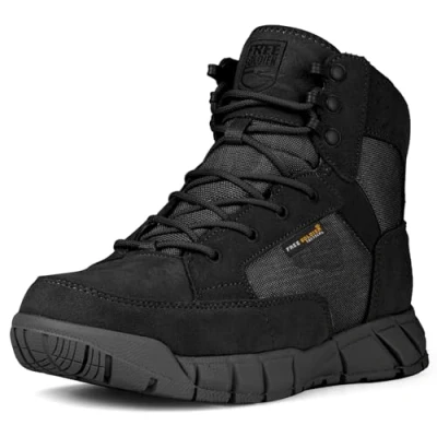 Imagen de FREE SOLDIER Tattico da Uomo Stivali 6&quot; Leggeri Traspiranti Estivi con Tessuto Sottile e Resistente (Nero 44 EU)