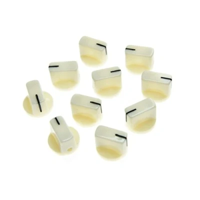 Imagen de KAISH Juego de 10 perillas pedal efecto amplificador para guitarra con tornillo fijación, color blanco