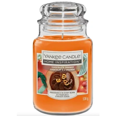Imagen de Yankee Candle Home Inspiration Vela perfumada de naranja chocolate en tarro grande, 538 g, para Navidad y Pascua