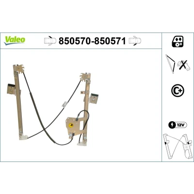 Imagen de Valeo Elevalunas Delante, izquierda eléctrico sin electromotor con función de confort 850570 FORD: Focus Mk1 Hatchback, Familiar