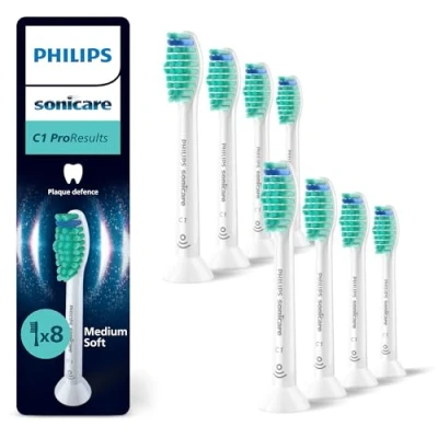 Imagen de Philips Sonicare C1 ProResults, cabezales de cepillo dental repuesto originales, blanco, paquete 8, HX6018/87