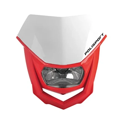 Imagen de Polisport 8657400037 Faro Delantero HALO de Polipropileno con lámpara halógeno Compatible Todos los Modelos Motocross/Enduro en Color Blanco/Amarillo