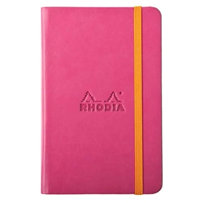 Imagen de Clairefontaine ES Cuaderno con goma elástica Rhodia 118722 C Book Rhodiarama, 96 hojas, color mohnblumenrot A6